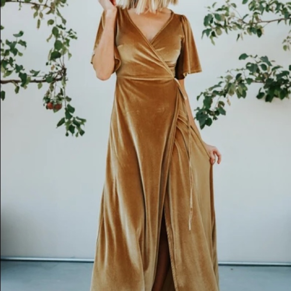 Meghan Gold Wrap Maxi